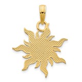 14k Yellow Gold Sun Pendant with I Love My Sunshine Message, Symbolic Sun Charm for Women