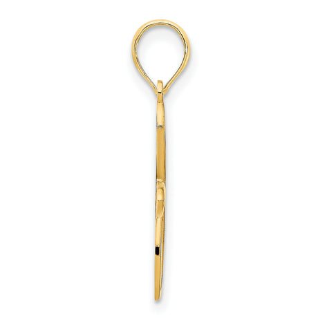 14k Yellow Gold Cross Pendant with Infinity Loop and Teardrop Design for Men and Women