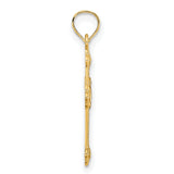 14k Yellow Gold Cross Pendant with Beaded Texture, Vintage Style Faith Jewelry for Men and Women