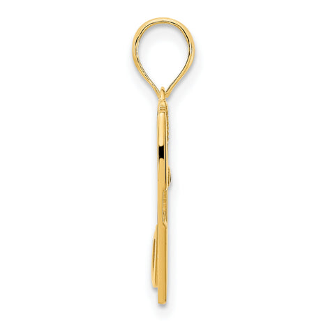14k Yellow Gold Barber Pendant with Scissors, Razor, Comb, and Brush Charm