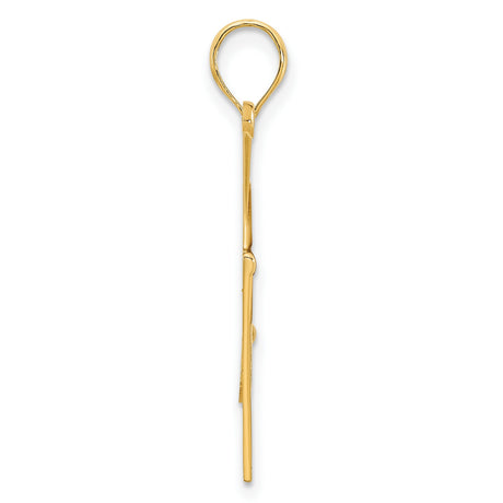 Epoxy Graduation Cap and Diploma Charm Pendant in Real 14k Yellow Gold