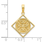 Fancy Celtic Knot Charm Pendant in Real 14k Yellow Gold