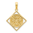 Fancy Celtic Knot Charm Pendant in Real 14k Yellow Gold