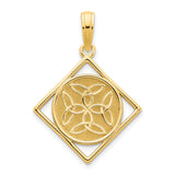 Fancy Celtic Knot Charm Pendant in Real 14k Yellow Gold