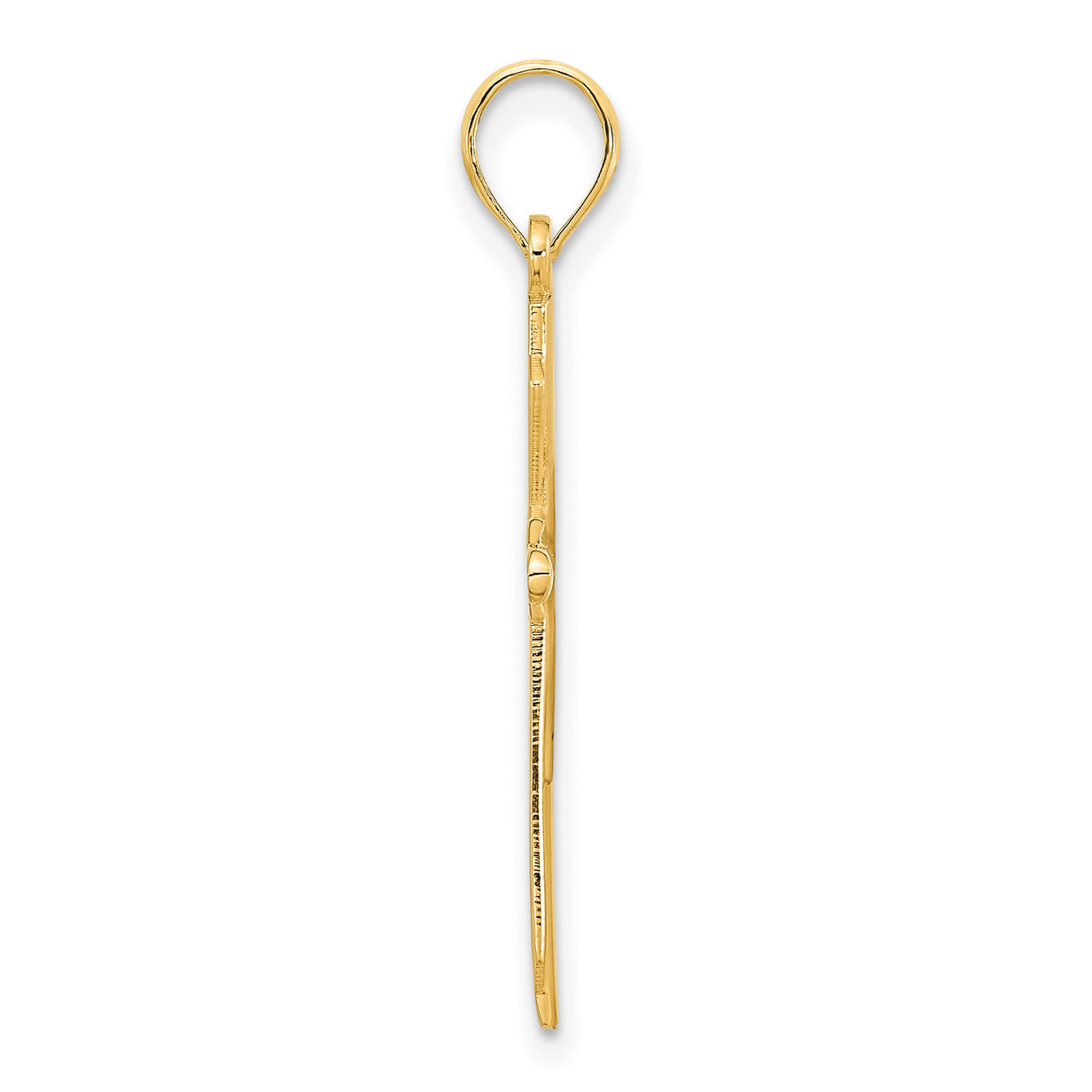 14k Yellow Gold Cross Pendant with Beveled Edges, Polished Finish, Unisex Spiritual Jewelry