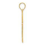 14k Yellow Gold Cross Pendant with Beveled Edges, Polished Finish, Unisex Spiritual Jewelry