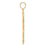 14k Yellow Gold Ballerina Pendant, Graceful Ballet Dancer Silhouette Charm