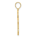 14k Yellow Gold Cross Pendant with Openwork Trefoil Design and Sleek Mirror Finish