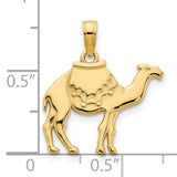 14k Yellow Gold Camel Pendant, Desert Caravan Charm, Middle Eastern Style Jewelry