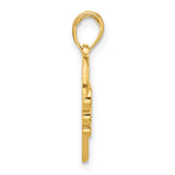 14k Yellow Gold Heart Pendant with Open Design and Swirl Accents for Women