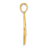 14k Yellow Gold Pendant with Cutout Deer and Horse in Circle Frame, Nature and Wildlife Theme