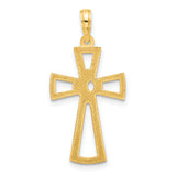 14k Yellow Gold Ankh Cross Pendant, Polished Religious Amulet for Men and Women