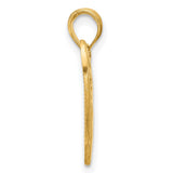 14k Yellow Gold Horse Head Pendant with Open Heart Design for Women