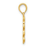 Polished Christmas Tree Charm Pendant in Real 14k Yellow Gold