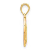 14k Yellow Gold Horse Head Heart Pendant, Equestrian Jewelry with Open Heart Design