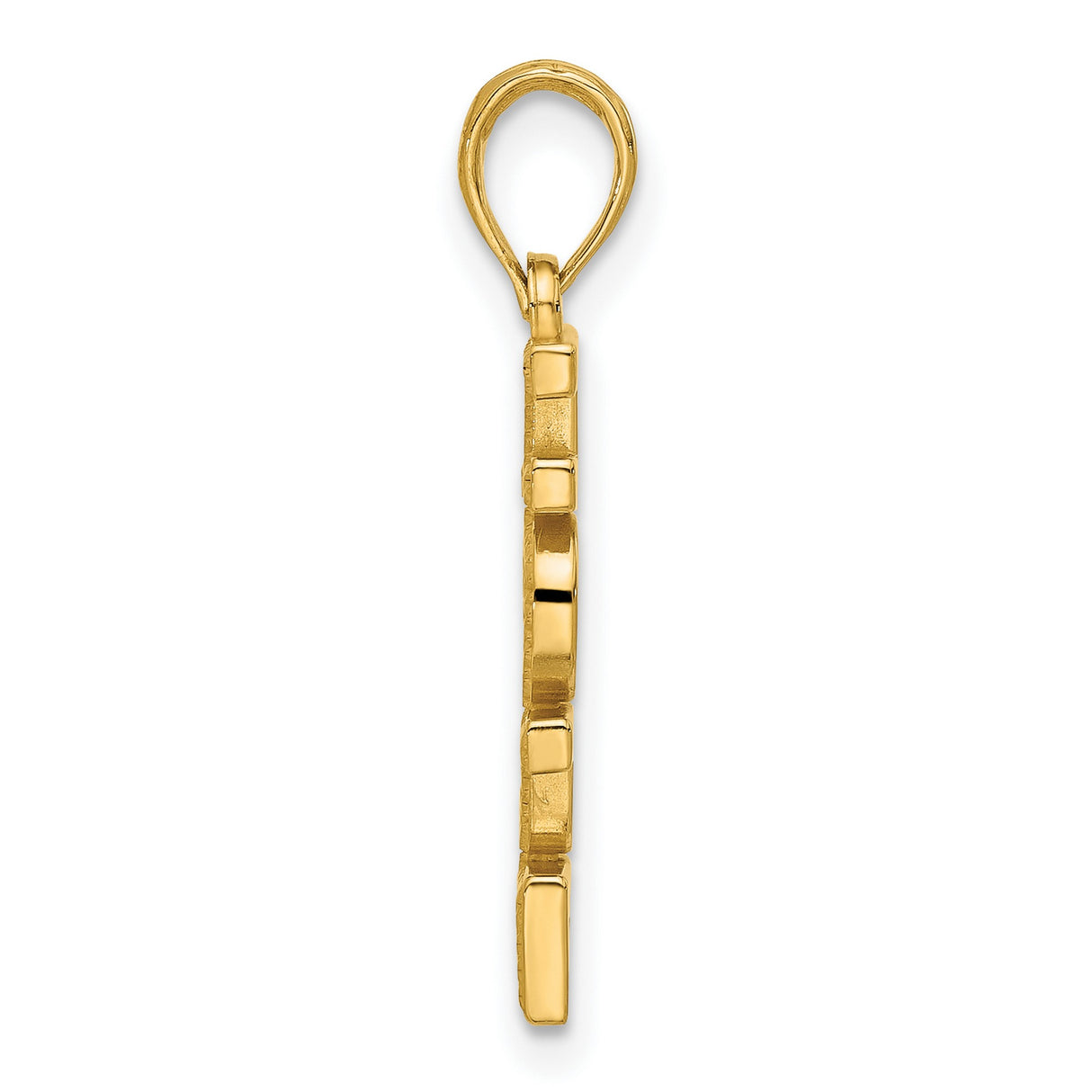 14k Yellow Gold Hope Pendant, Bold Block Letter Design, Spiritual Symbol for Strength and Faith