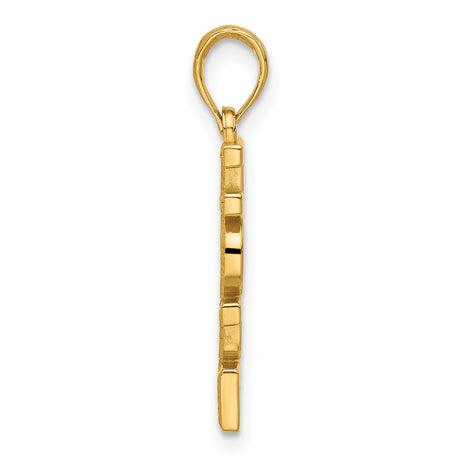 Polished HOPE Charm Pendant in Real 14k Yellow Gold