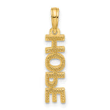14k Yellow Gold Hope Pendant, Bold Block Letter Design, Spiritual Symbol for Strength and Faith