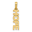 14k Yellow Gold Hope Pendant, Bold Block Letter Design, Spiritual Symbol for Strength and Faith