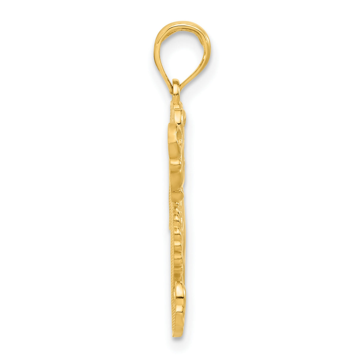 14k Yellow Gold Seahorse Pendant with Bubble Accents, Nautical Marine Animal Design