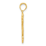 14k Yellow Gold Seahorse Pendant with Bubble Accents, Nautical Marine Animal Design