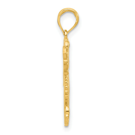 14k Yellow Gold Seahorse Pendant with Bubble Accents, Nautical Marine Animal Design
