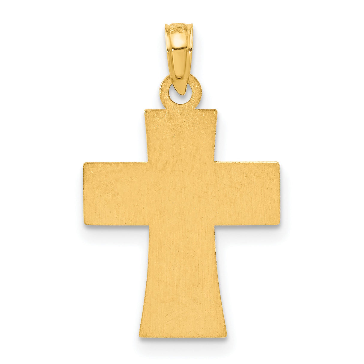 14k Yellow Gold Cross Pendant with Enameled USA Flag Design, Patriotic Religious Charm
