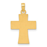 14k Yellow Gold Cross Pendant with Enameled USA Flag Design, Patriotic Religious Charm