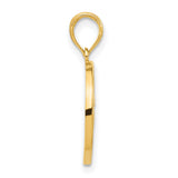 14k Yellow Gold Treble Clef Pendant with Musical Notes in Circle Frame, Unisex Music Charm
