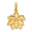 14k Yellow Gold Pendant with Poinsettia Flower Design, Nature-Inspired Floral Charm for Women