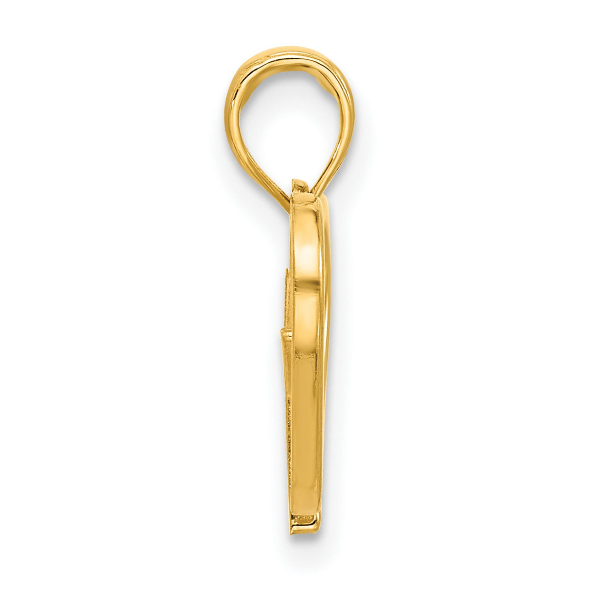 14k Yellow Gold Heart Shaped Martini Glass Pendant, Cocktail Party Theme for Women