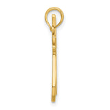 Polished Cat Reaching Charm Pendant in Real 14k Yellow Gold