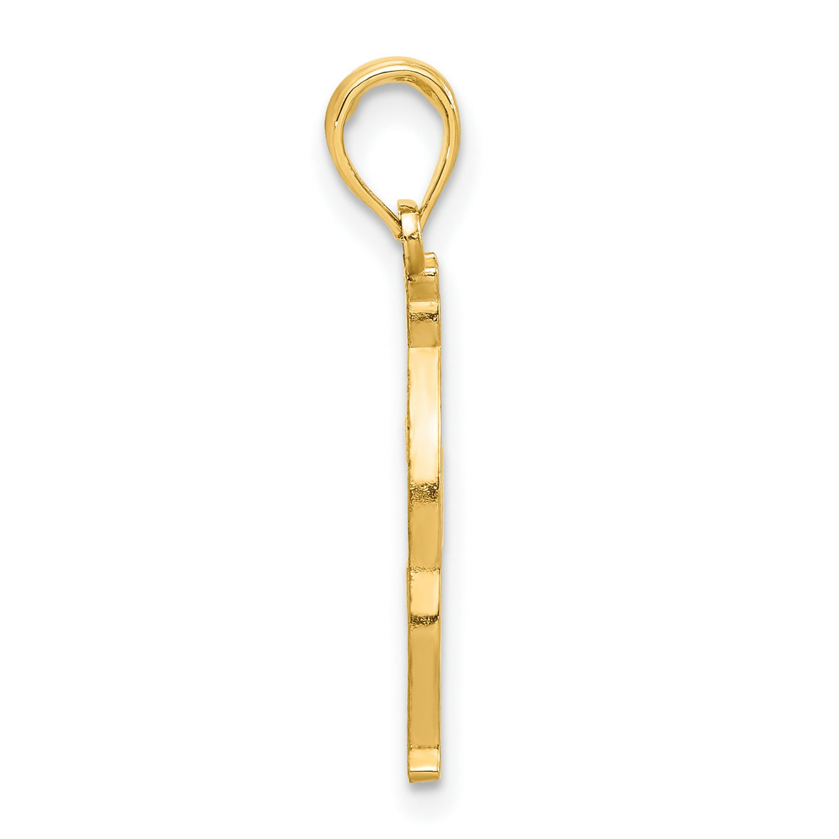 Polished Cat Sitting Charm Pendant in Real 14k Yellow Gold