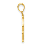 Polished Cat Sitting Charm Pendant in Real 14k Yellow Gold