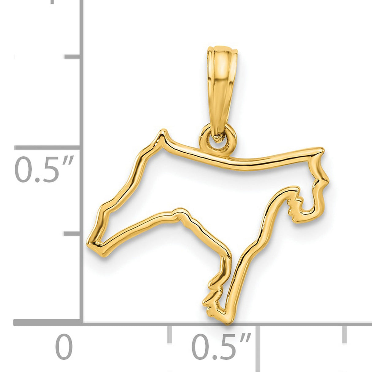 14k Yellow Gold North Carolina Outline Pendant, Minimalist State Charm
