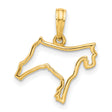 14k Yellow Gold North Carolina Outline Pendant, Minimalist State Charm