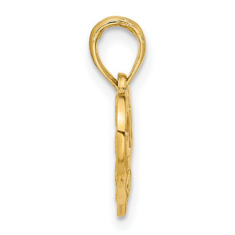 14k Yellow Gold Heart Pendant with Open Lattice Design and Multiple Heart Motifs