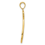Polished Awareness Ribbon Charm Pendant in Real 14k Yellow Gold