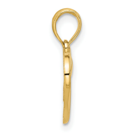 14k Yellow Gold Butterfly Heart Pendant, Symbolic Charm of Love and Transformation for Women