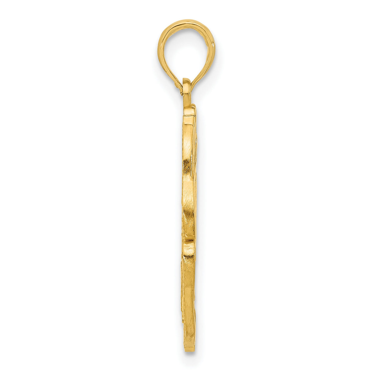 Polished Fancy Hummingbird Charm Pendant in Real 14k Yellow Gold