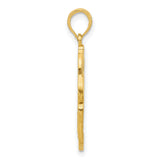 Polished Fancy Hummingbird Charm Pendant in Real 14k Yellow Gold