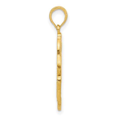 Polished Fancy Hummingbird Charm Pendant in Real 14k Yellow Gold