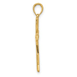 14k Yellow Gold Ankh Cross Pendant, Openwork Sculptural Design, Spiritual Symbol for Men and Women