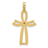 14k Yellow Gold Ankh Cross Pendant, Openwork Sculptural Design, Spiritual Symbol for Men and Women
