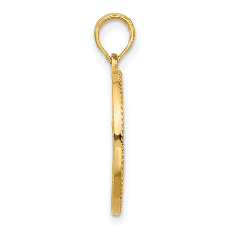 14k Yellow Gold Tree of Life Pendant, Openwork Circular Design, Symbolizing Family and Growth