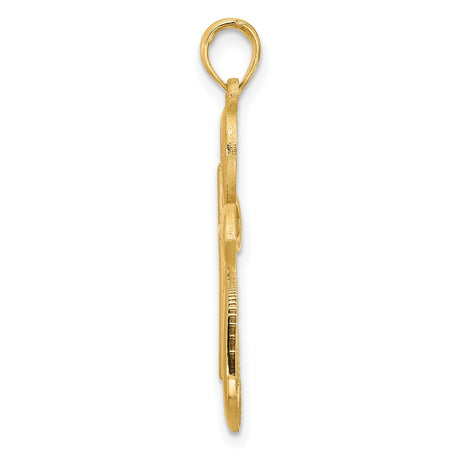 14k Yellow Gold Cross Pendant with Openwork Ankh Design, Modern Spiritual Charm