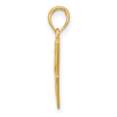 14k Yellow Gold Triangle Caduceus and Cross Pendant, Medical Symbol Jewelry