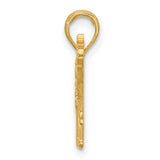 14k Yellow Gold Elephant Pendant with Scroll Detailing, Symbolic Unisex Charm