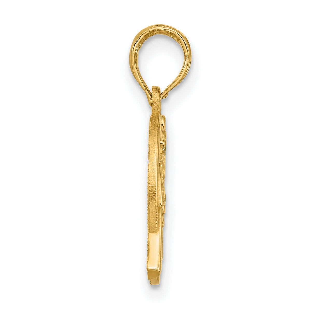 14k Yellow Gold Elephant Pendant with Decorative Detailing in Circular Frame, Asian Inspired Jewelry