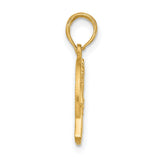 14k Yellow Gold Elephant Pendant with Decorative Detailing in Circular Frame, Asian Inspired Jewelry